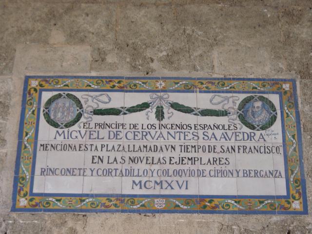 image Placa en homenaje a Cervantes, Sevilla