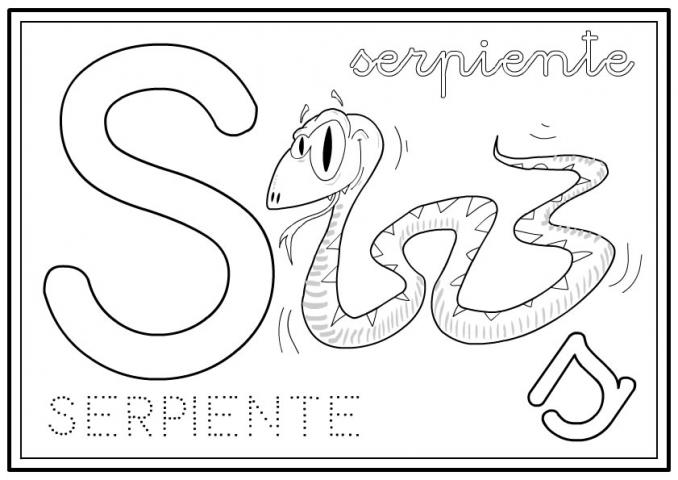 ilustracion Letra S: serpiente