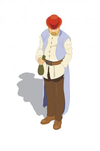 ilustracion Imagen tipo de un comerciante en la Edad Moderna