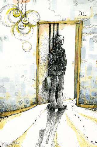 ilustracion El libro de arena: Abrí y entró un desconocido