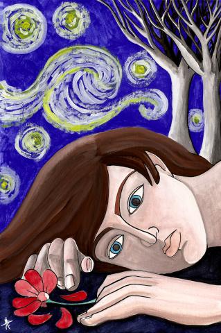 ilustracion Veinte poemas de amor y una canción desesperada: Puedo escribir los versos más tristes esta noche