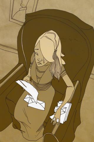 ilustracion El perro de Baskerville: Laura Lyons disgustada