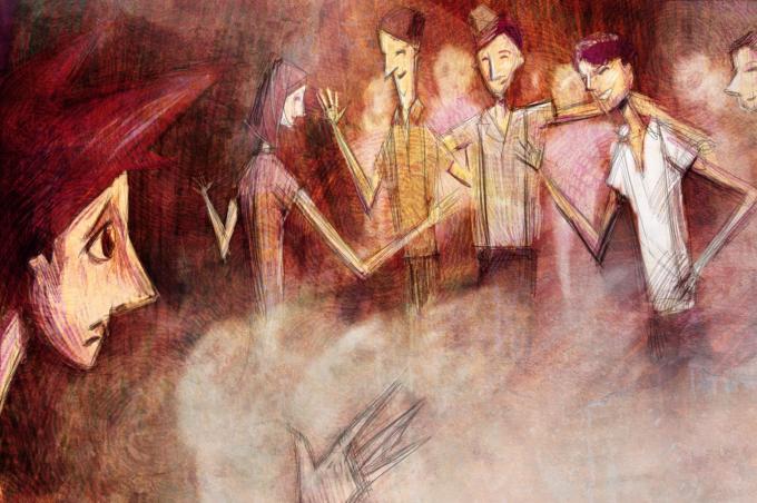 ilustracion ¡Ay, Carmela!: Carmela marcha con los milicianos