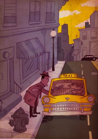 ilustracion El sueño eterno: Marlowe para un taxi
