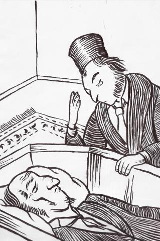 ilustracion La muerte de Iván Ilich: Iván Ilich muerto