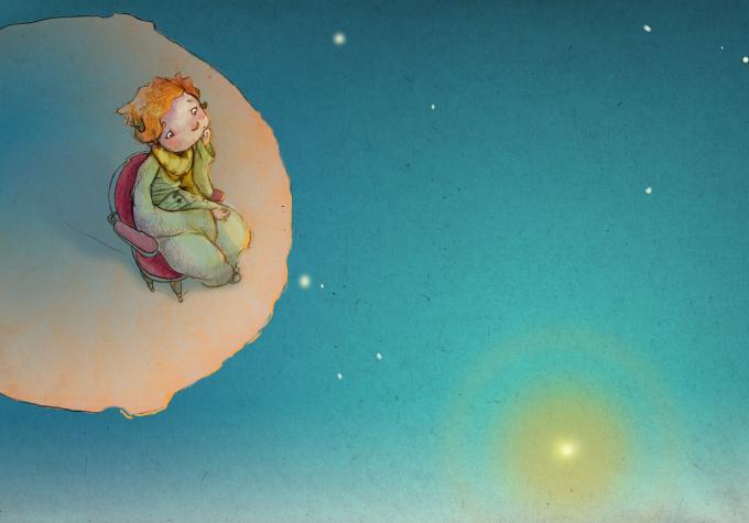 ilustracion El principito: Puestas de sol