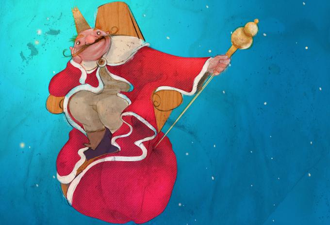 ilustracion El principito: Planeta habitado por un rey