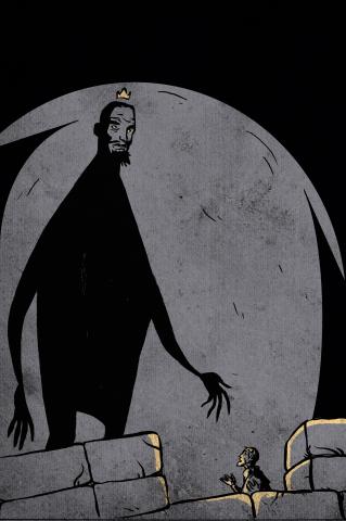 ilustracion Hamlet: El espectro y Hamlet