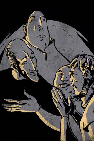 ilustracion Hamlet: Hamlet dando instrucciones a los cómicos