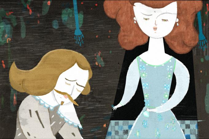 ilustracion Los tres mosqueteros: El Duque de Buckingham declara su amor a la Reina de Francia