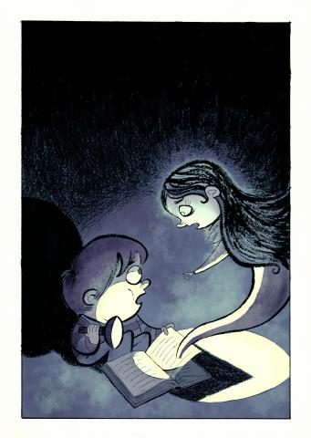 ilustracion La historia interminable: Bastián ve a la Emperatriz