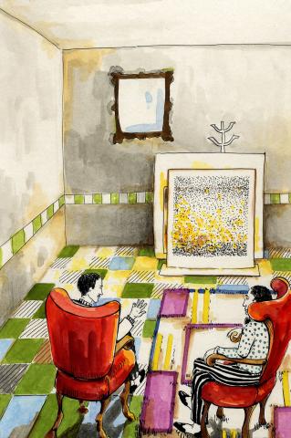 ilustracion El extraño caso del doctor Jekyll y el señor Hyde: Utterson charlando con Jekyll