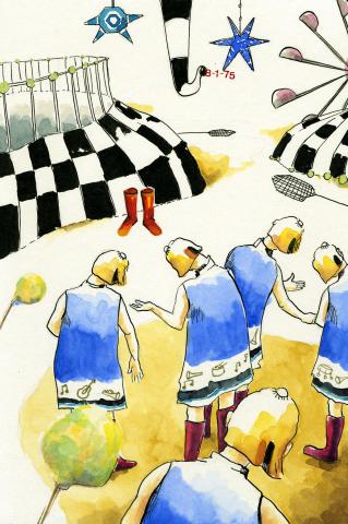 ilustracion Los viajes de Gulliver: Los habitantes de la Isla Voladora de Laputa