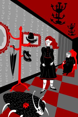 ilustracion La metamorfosis: Grete se posiciona en contra de Gregorio