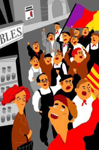 ilustracion La plaza del Diamante: Natalia siente la ilusión de la República