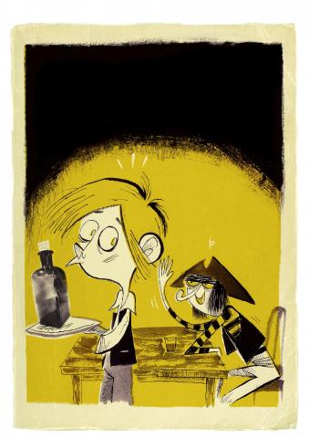 ilustracion La isla del tesoro: Un desconocido en el Almirante Benbow