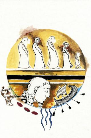 ilustracion La Odisea: Ulises en el país de los cimerios