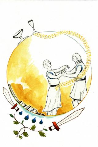 ilustracion La Odisea: Ulises visita a su padre