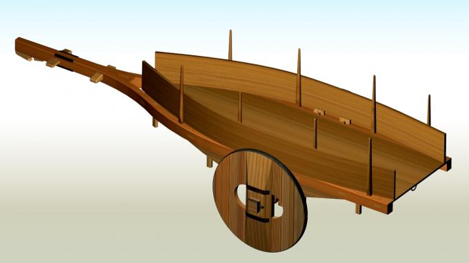 ilustracion Alzado de un carro tradicional gallego