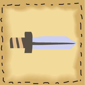 ilustracion Botón de avanzar en forma de espada