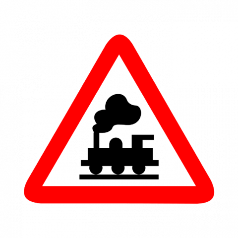 ilustracion Peligro: Paso a nivel sin barreras