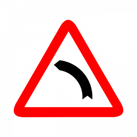 ilustracion Peligro: Curva peligrosa hacia la izquierda