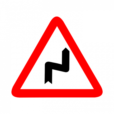 ilustracion Peligro: Curvas peligrosas hacia la derecha