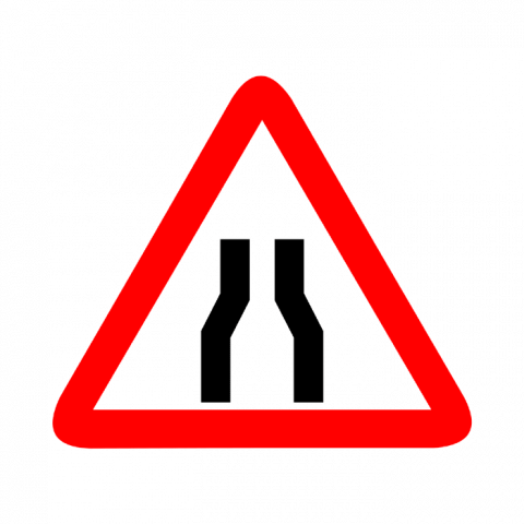 ilustracion Peligro: Estrechamiento de la calzada