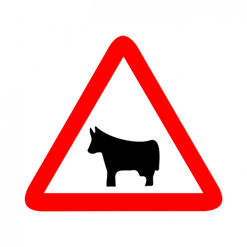 ilustracion Peligro: Paso de animales domésticos