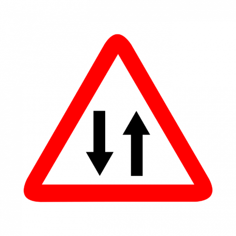 ilustracion Peligro: Circulación en ambos sentidos