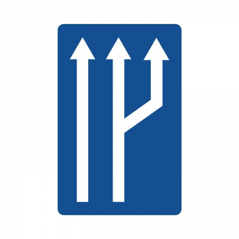 ilustracion Paso de dos a tres carriles de circulación