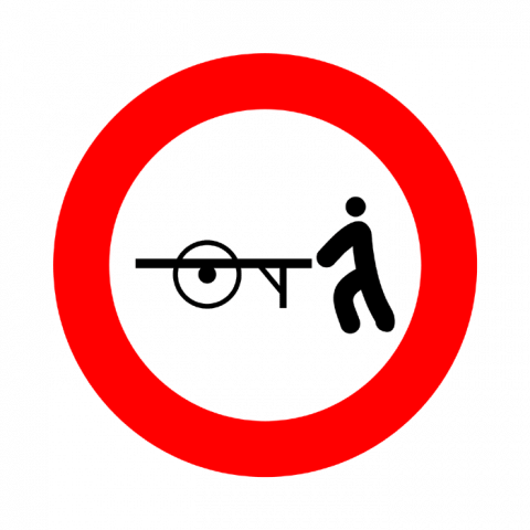 ilustracion Entrada prohibida a carros de mano