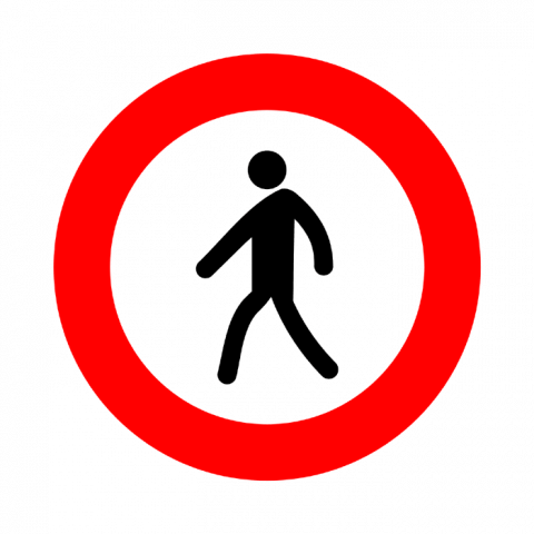 ilustracion Entrada prohibida a peatones
