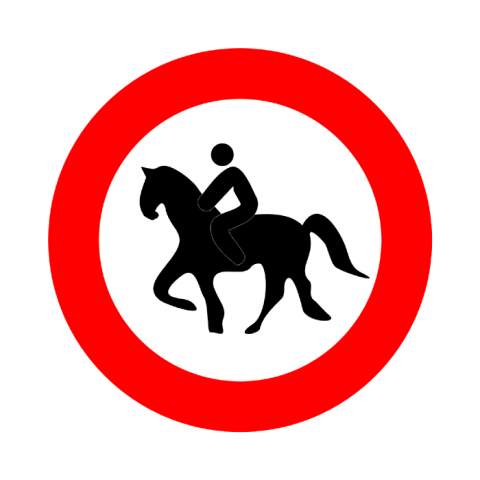 ilustracion Entrada prohibida a animales de montura