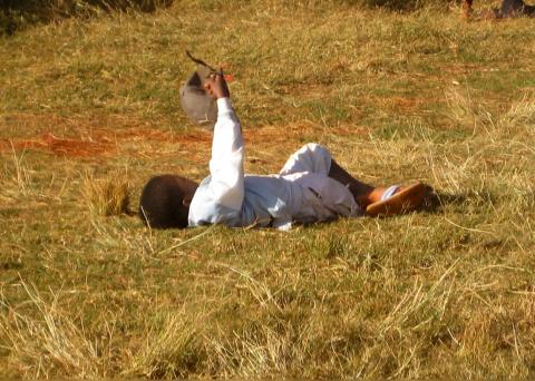 image Niño tumbado en el campo