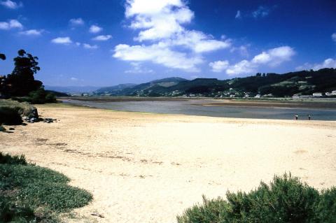 image Vista hacia el sur de la bahía arenosa de la ría de Villaviciosa, Asturias