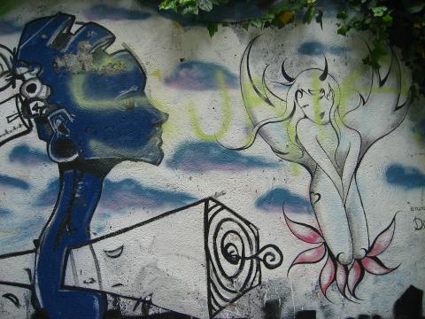 image Grafiti en el barrio de la Barceloneta, Barcelona