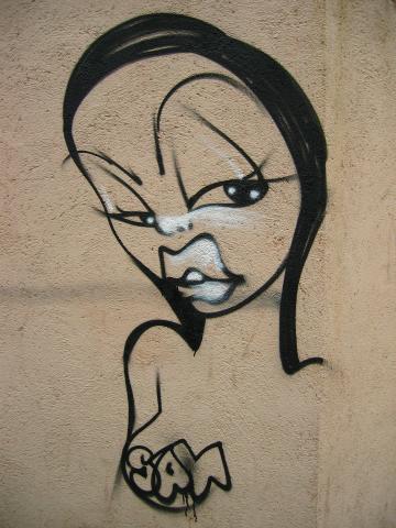 image Grafiti en el barrio de la Barceloneta, Barcelona