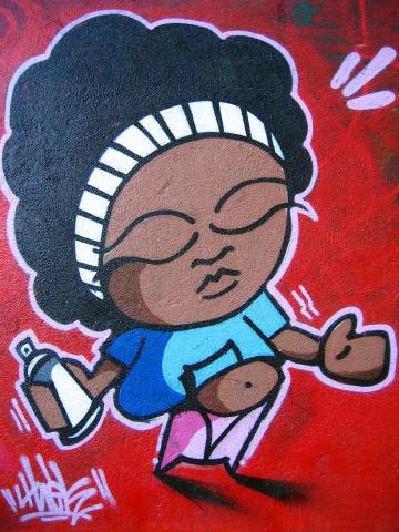 image Grafiti en la calle Tarragona, Barcelona