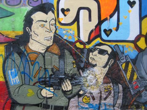 image Grafiti en el mercado de Sant Antoni, Barcelona