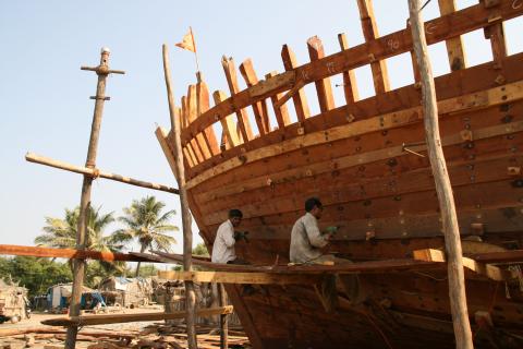 image Fabricación de embarcaciones, Isla de Diu, India