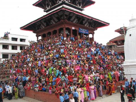 image Aglomeración en el festival de Indra Jatra, Katmandú, Nepal