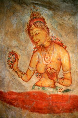 image Detalle de fresco en una cueva, Sigiriya, Sri Lanka
