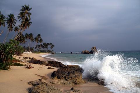 image Ola rompiendo en una playa de Koggala, Sri Lanka