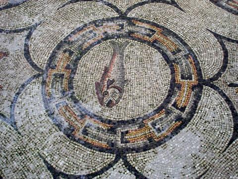 image Detalle de mosaico en la Basílica de Aquileia, Italia
