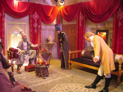 image Escenificación con figuras de cera de audiencia con embajadores británicos, Shiraz, Irán