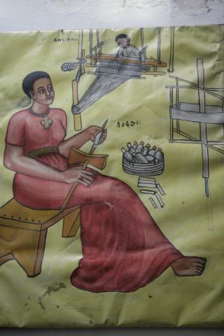 image Mujer etíope, pintura tradicional, Etiopía