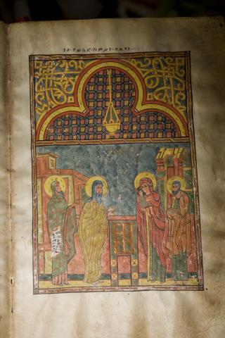 image Niño Jesús en el templo, códice del museo del monasterio Kibran Gabriel, Etiopía