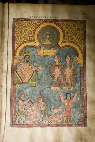 image La matanza de los inocentes, códice del museo del monasterio Kibran Gabriel, Etiopía