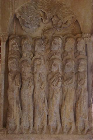 image Pilar con relieve sobre Pentecostés, Monasterio de Santo Domingo de Silos, Burgos